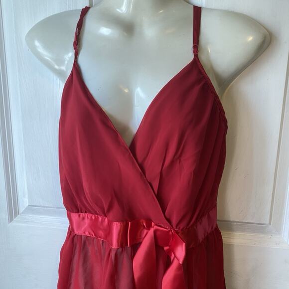 Y2K Frederick's Of Hollywood Lingerie 1X Babydoll Red Wedding Nightie Sexy Love - Picture 4 of 8